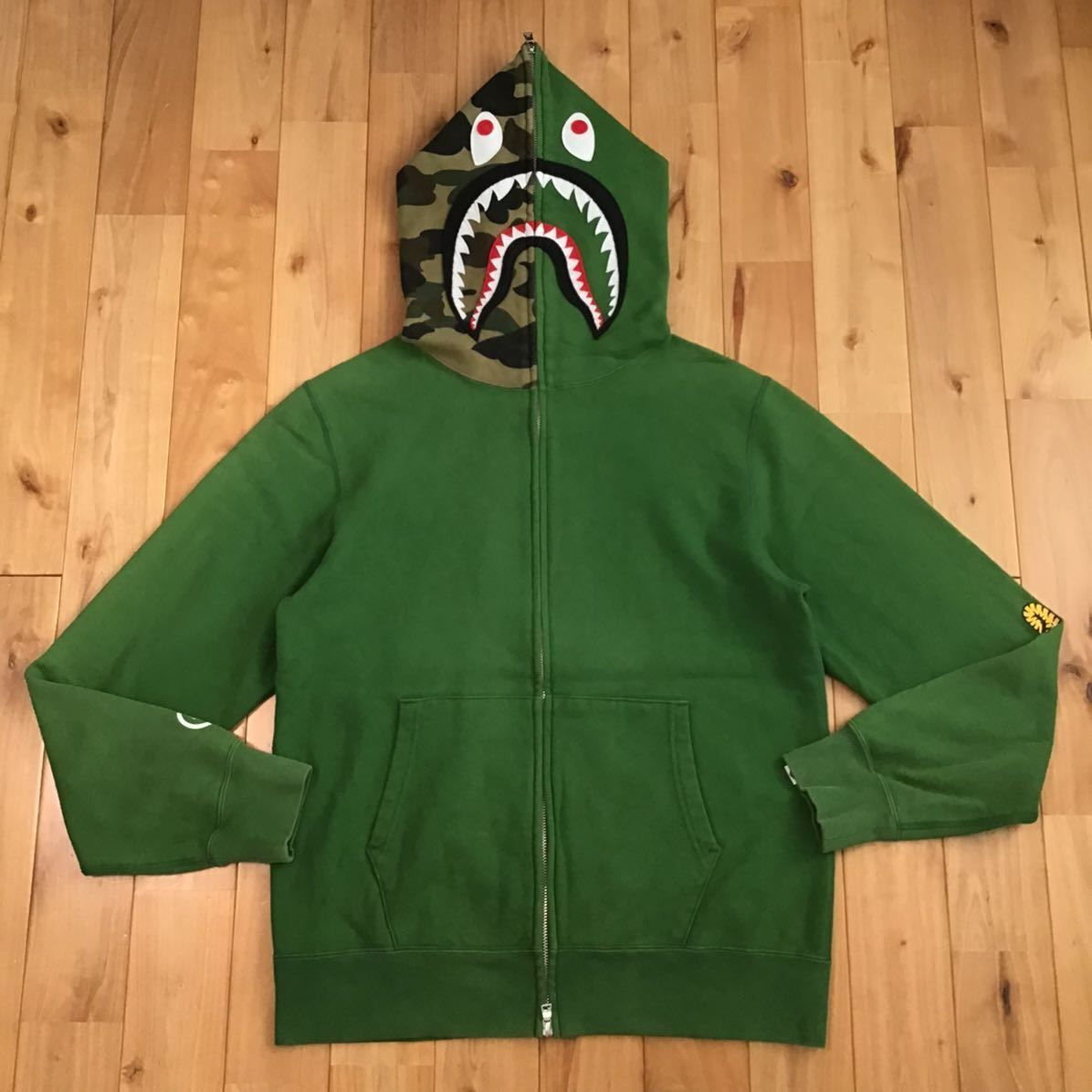 A Bathing Ape シャークパーカー　グリーン　エイプ　正規品 A BATHING APE シャークパーカーSサイズ グリーン｜Yahoo!フリマ