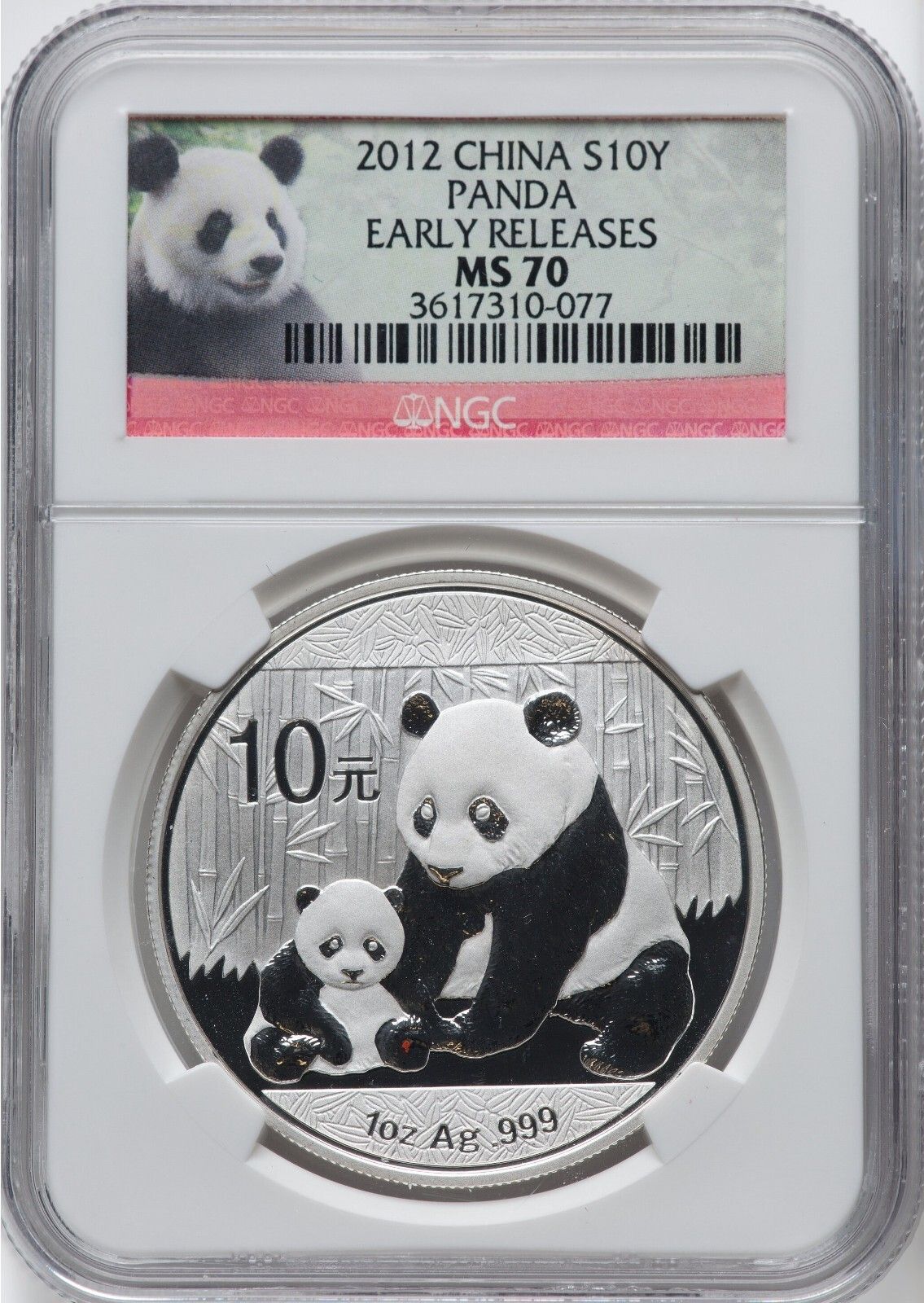 2012 China 10 Yuan Silver Panda NGC MS70 EARLY RELEASES