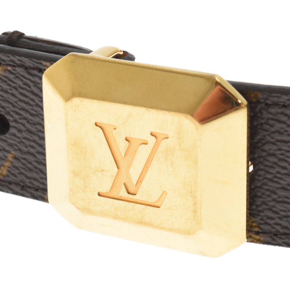 LOUIS VUITTON ルイヴィトン サンチュール カボション ベルト モノグラム レザー 80/32 M9872 CT3171 ブラウン LOUIS VUITTON (ルイヴィトン) サンチュール カボション ベルト