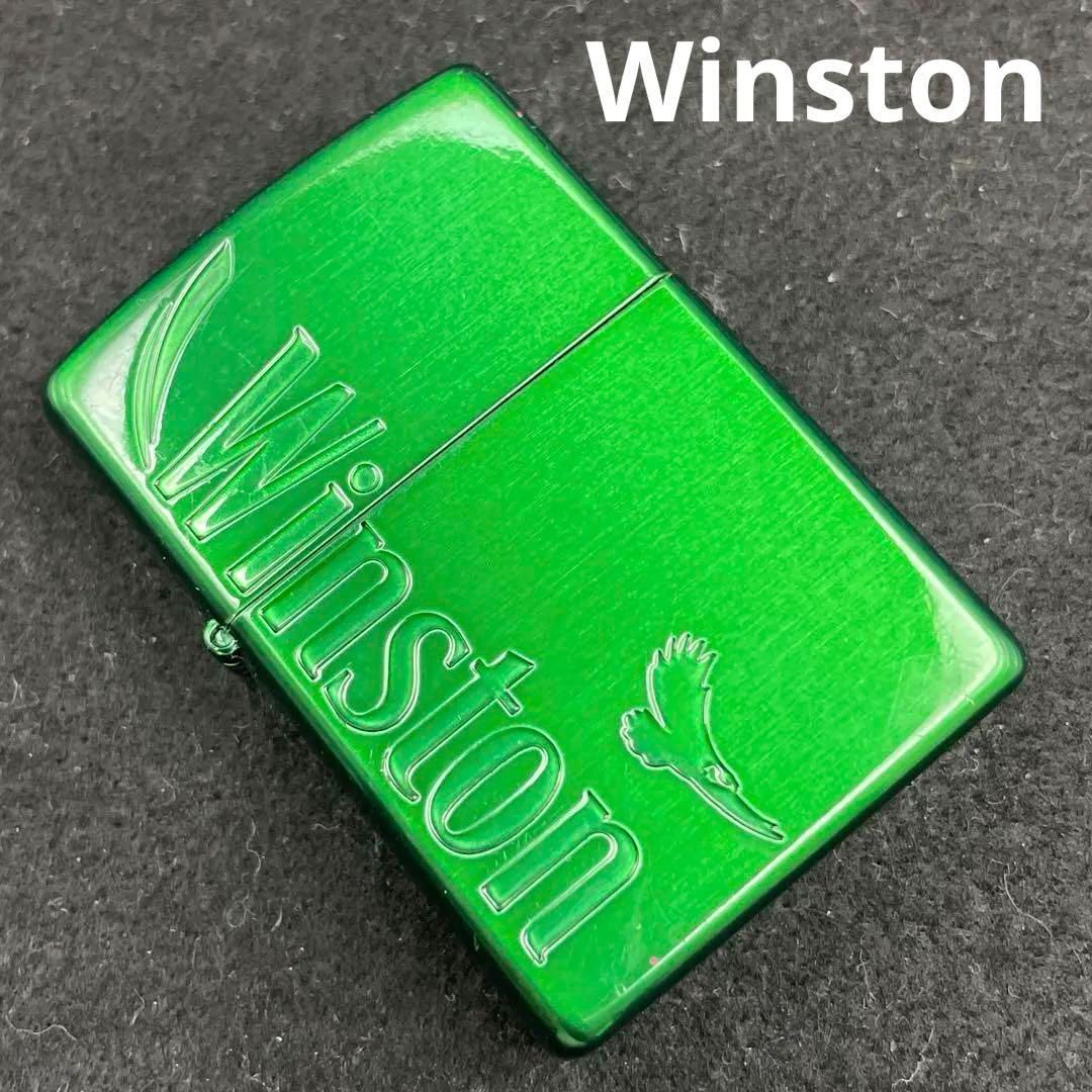 ZIPPO Winston グリーンメタリック 2015年製 ウィンストン 煙草タバコ 