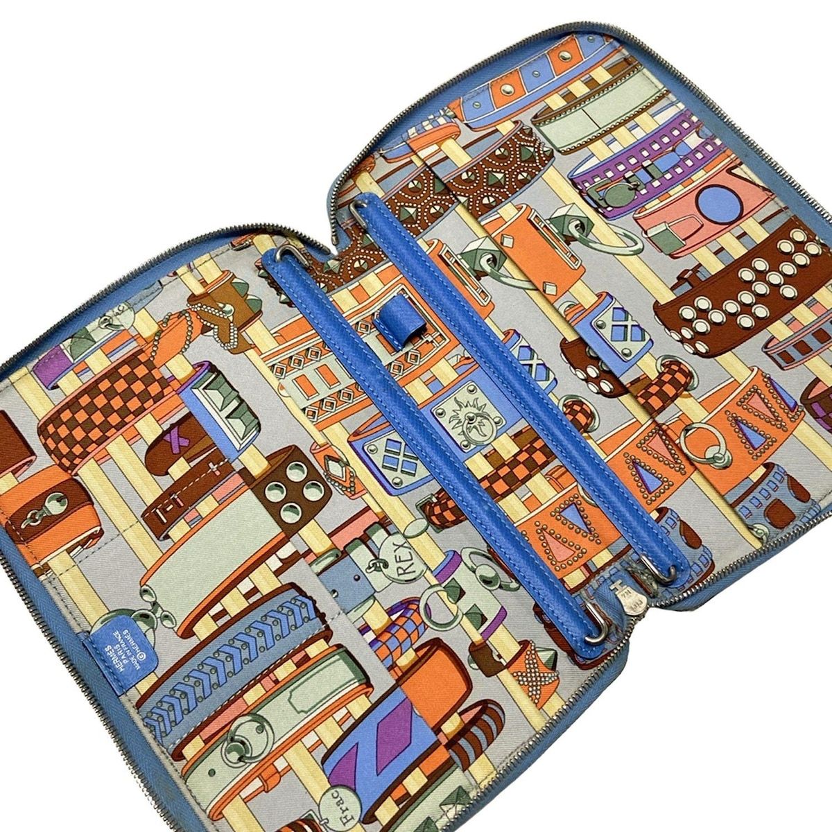 HERMES エルメス 手帳 アジェンダジップシルクイン ブルー ラウンドファスナー SKLAD-KIRPICHA_RU