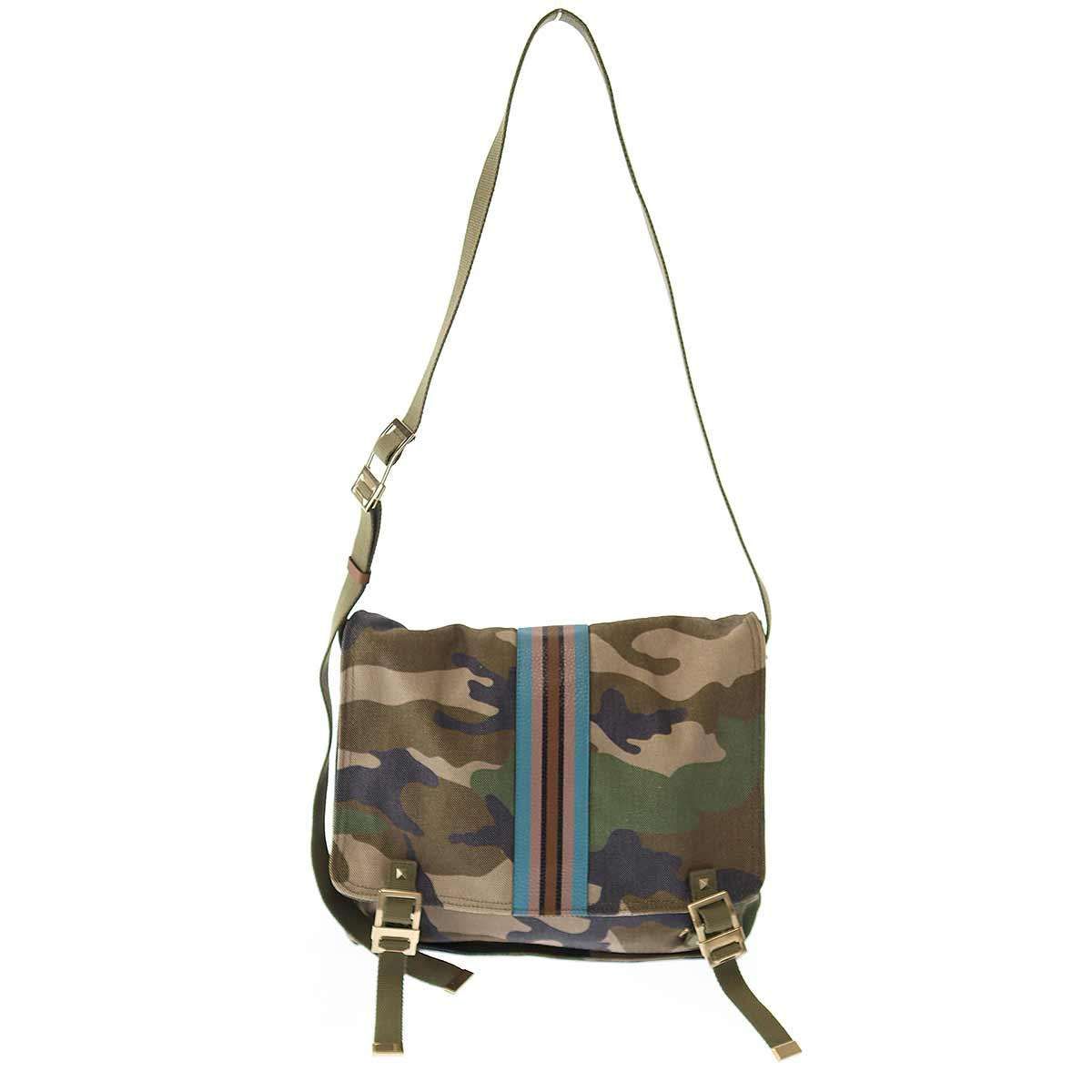 VALENTINO ヴァレンティノ 17SS カモフラ柄 ロックスタッズキャンバス 