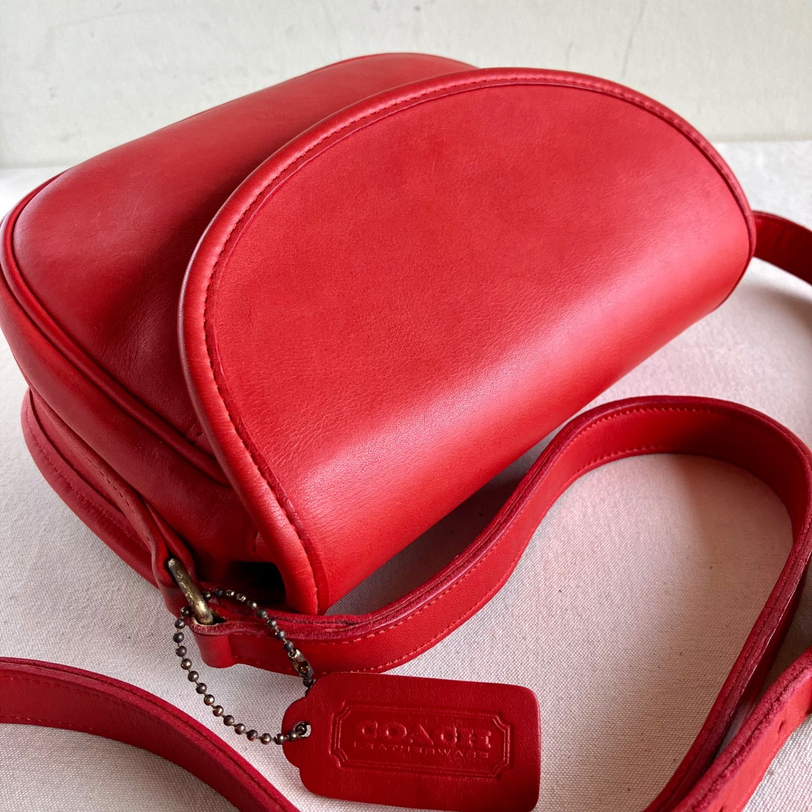 80s Vintage Coach Town Bag Red Leather Shoulder Bag NICORILABO_COM