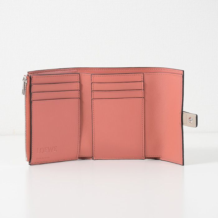 LOEWE ロエベ 三つ折財布 ロゴタブスモール バーティカルウォレット ピンク