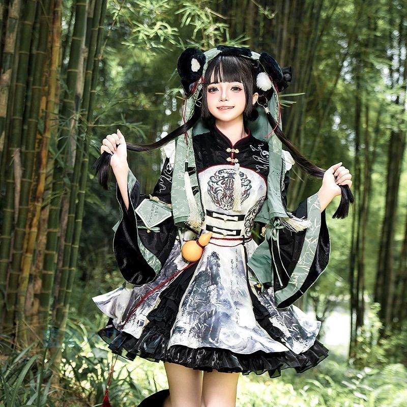 幻想×和風ロリータ 竹林妖精スタイルの魅惑ワンピース｜病みかわいい＆ゴスロリデザイン｜サブカル服セット