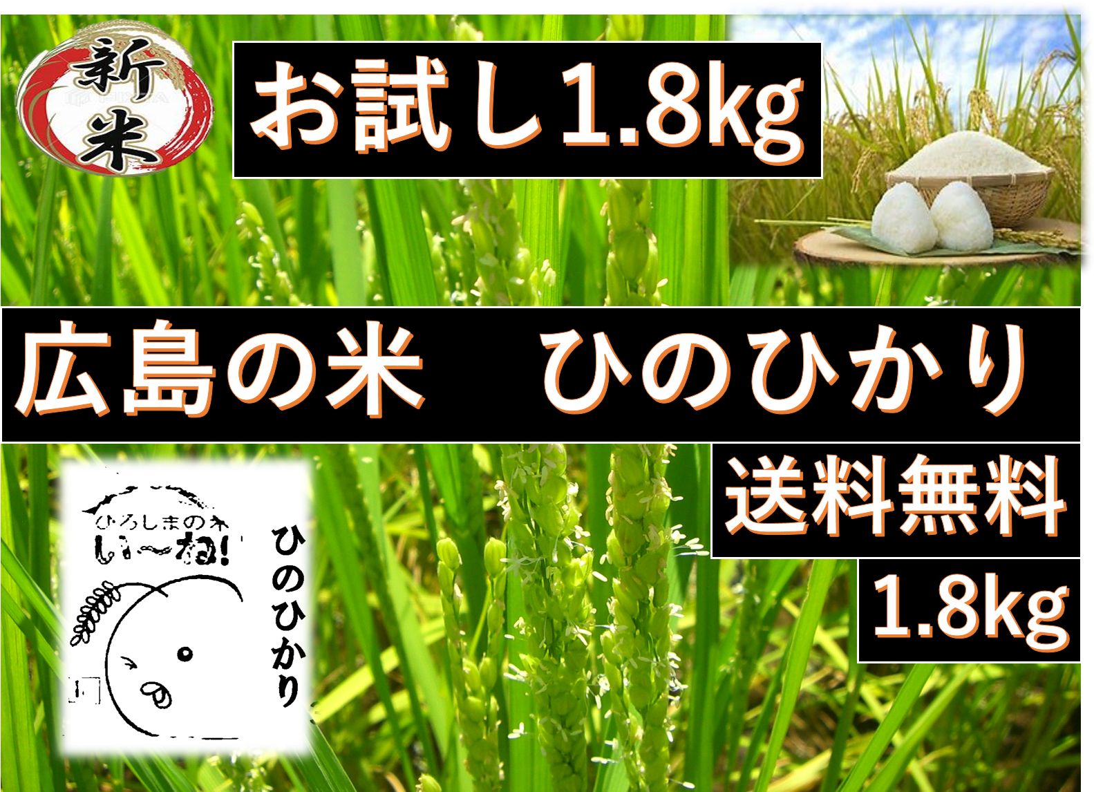 広島県産】お試し ☆げんき米い～ね！☆ひのひかり1.8kg - こいこい55