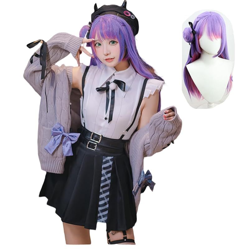 在庫 COSSA 常闇.トワ コスプレ 衣装 帽子 ウイッグ 付き バーチャル とこやみ とわ Tokoyami Towa 地雷系 私服 ハロウィン とこやみとわ L