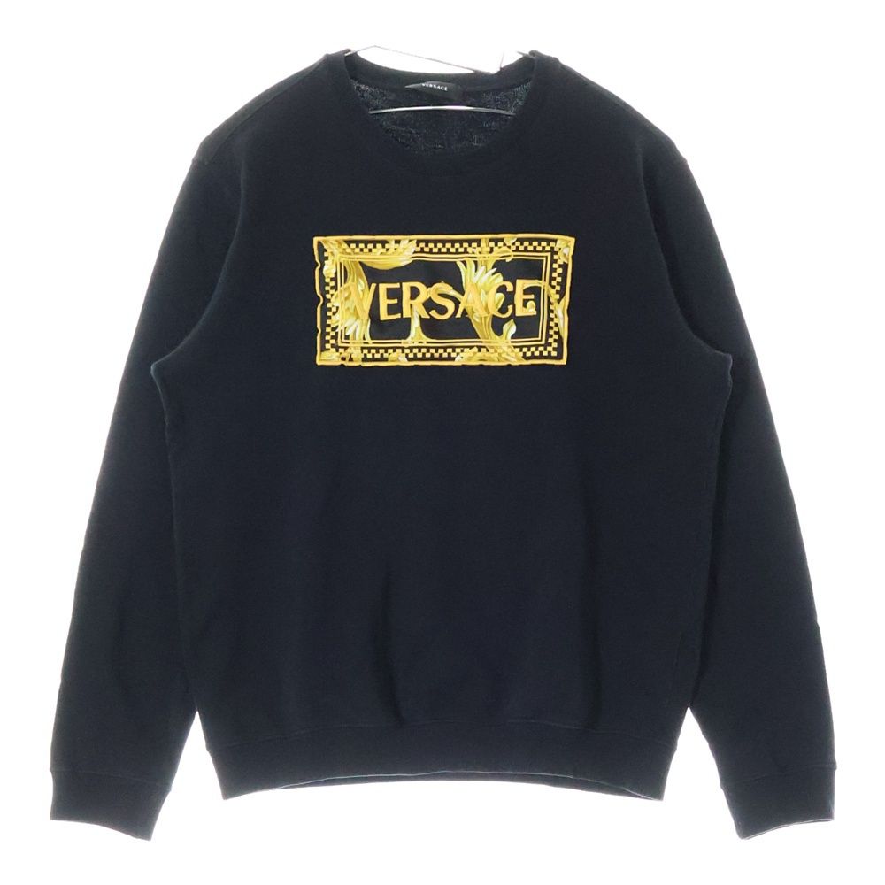 VERSACE ゴールドロゴ トレーナー VERSACE ヴェルサーチ ビッグロゴ スウェット トレーナー メンズ