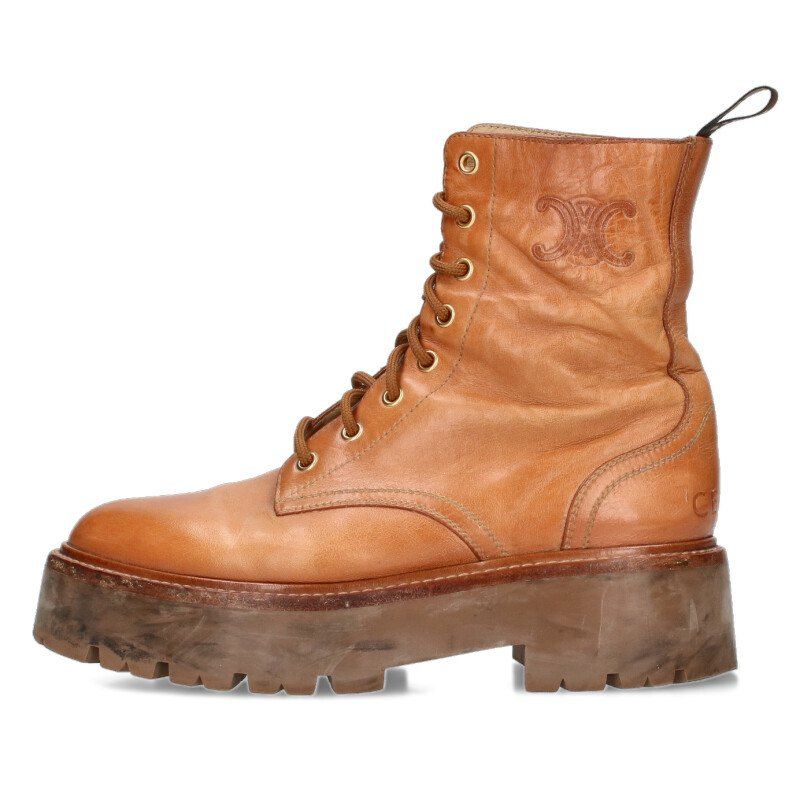 セリーヌ バルキー ロゴレザーブーツ メンズ 39 - メルカリ 