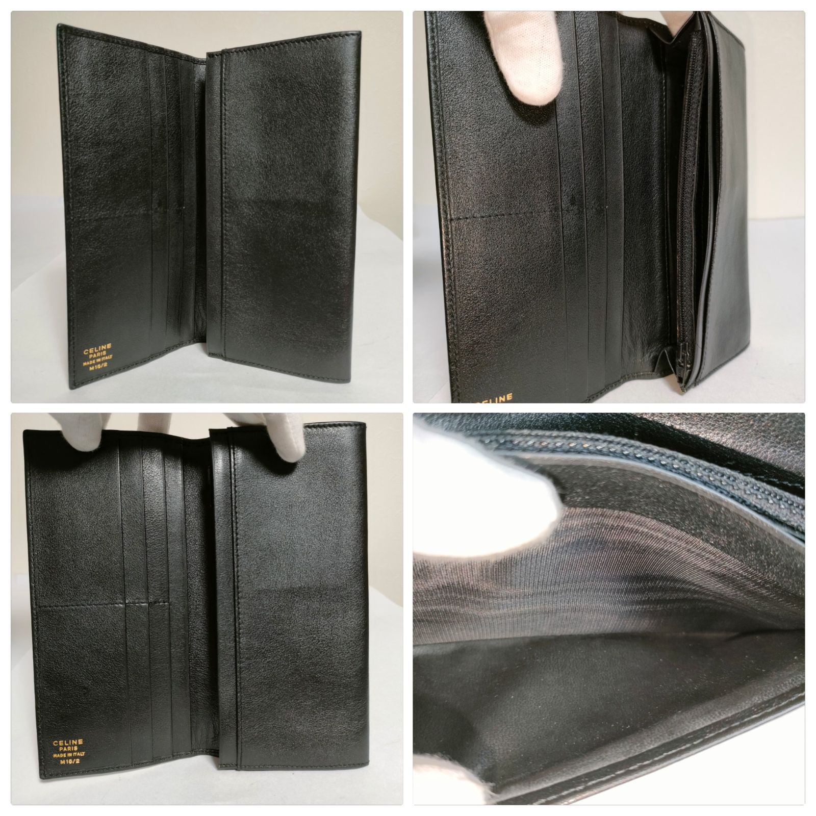 □美品 セリーヌ長財布 レザー Black Celine 44 - メルカリ