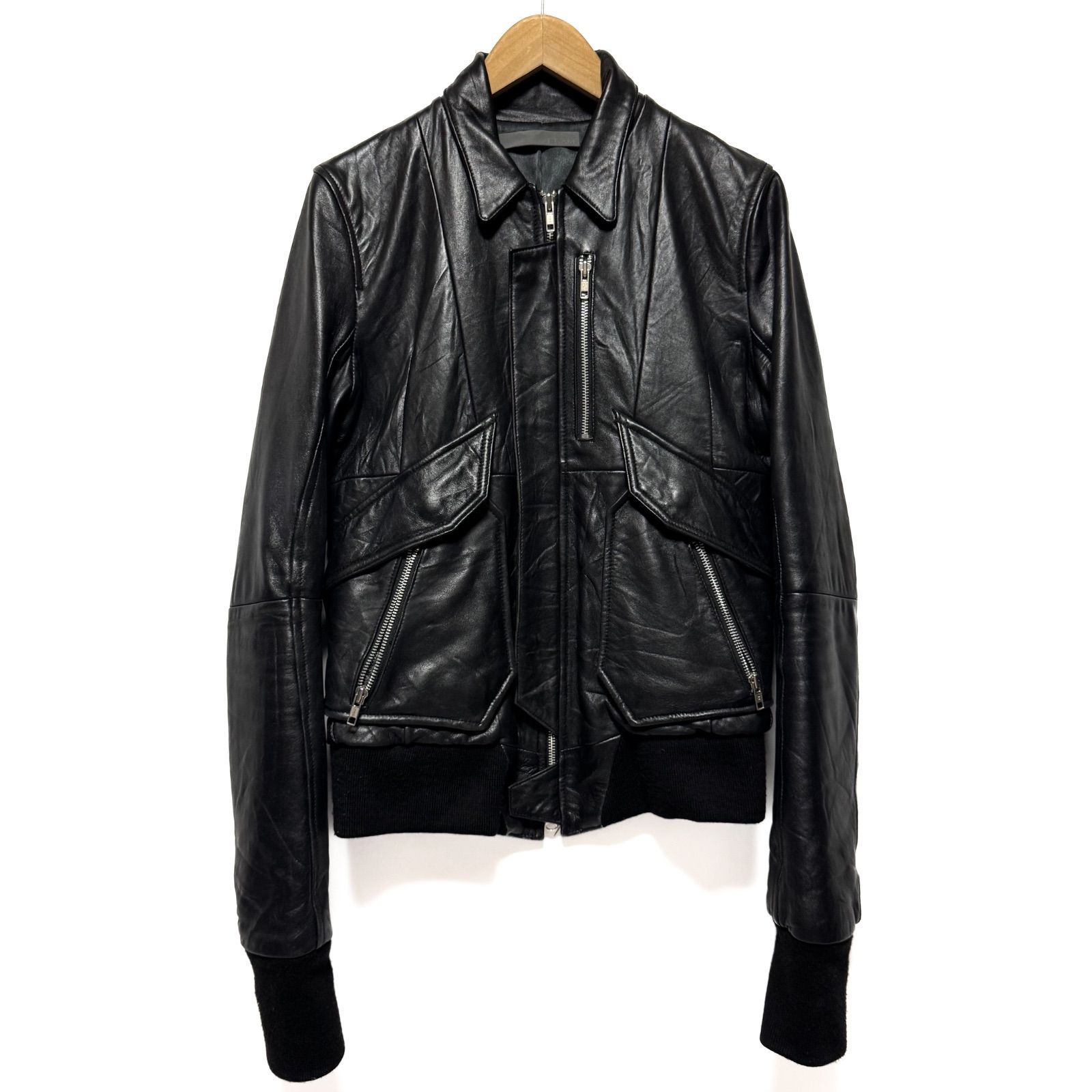 希少【EKAM】ライダースジャケット レザージャケット/ジップ