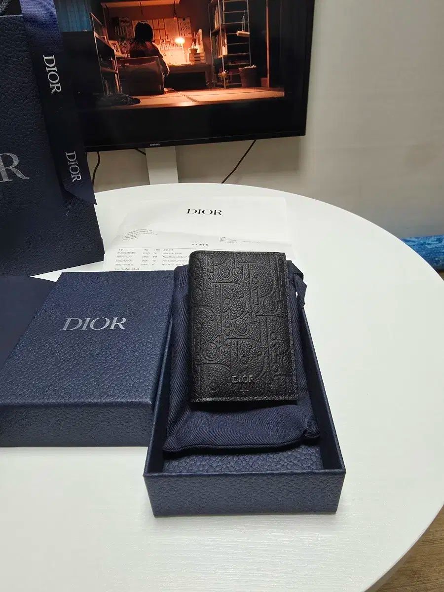 ディオール バーティカル 2段 カードウォレット ブラック
