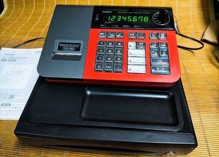 カシオレジスター　SE-S30　人気機種　送料無料　834200 Amazon.co.jp: カシオ レジスター 8部門 小型ドロア SE-S30-WE