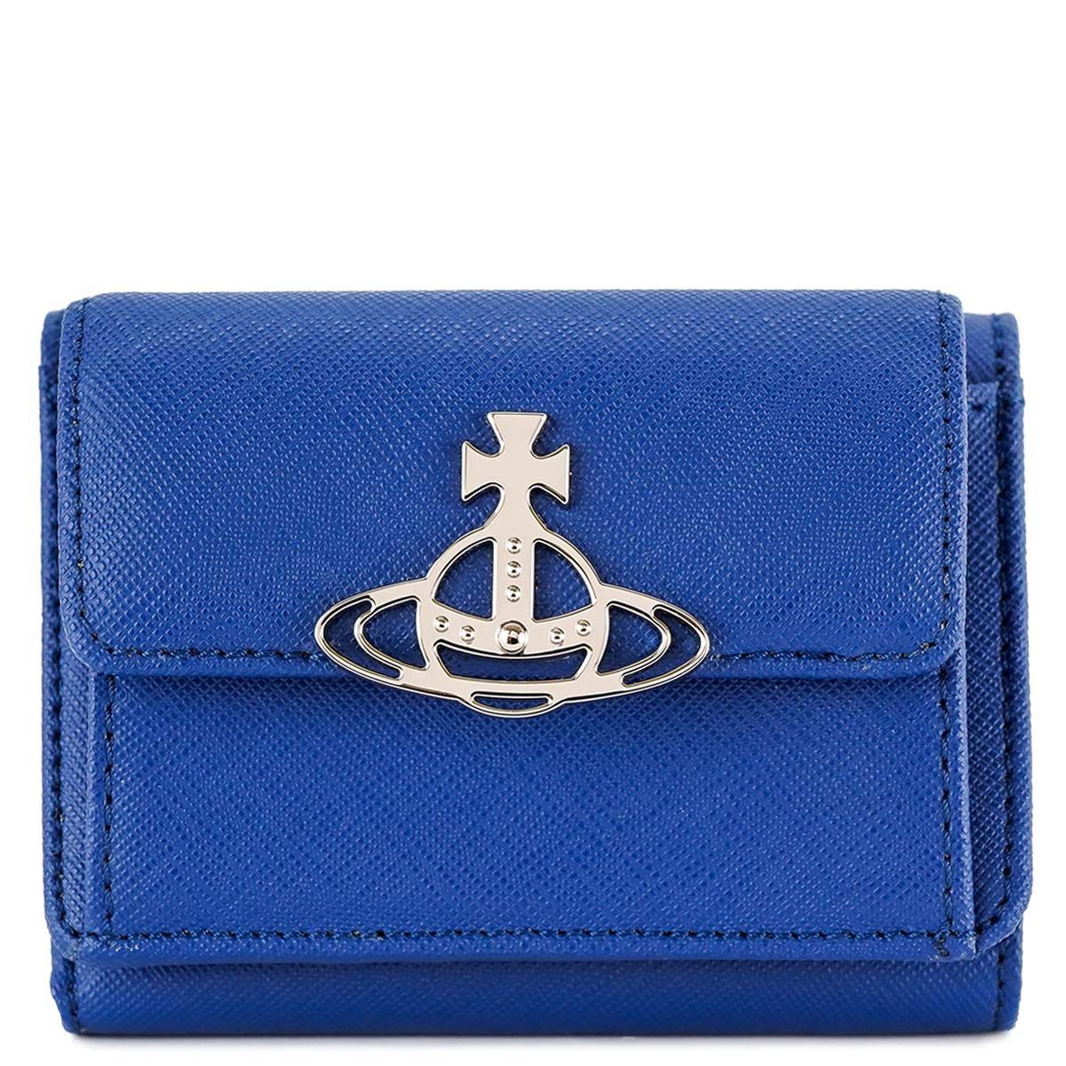 Vivienne Westwood ヴィヴィアンウエストウッド 三つ折り財布 52010013 L001N SAFFIANO SMALL FLAP PURSE レディース 女性 ミニウォレット K405 ELECTRIC BLUE ブルー