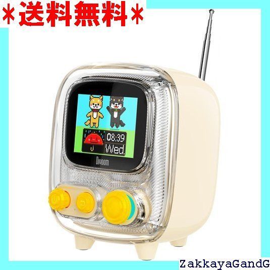 Divoom Tiivoo-2 レトロ Bluetooth スピーカー 付FM ラジオスピーカー |ワイヤレス スピーカー 小型 おしゃれ|多機能オ ピクセルアート|時計|アルバムアップロードです|ホワイトノイズ|贈り物 A 応 ホワイト 283