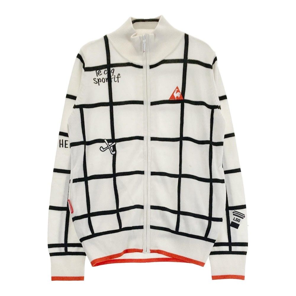 ルコックゴルフ 裏地付 ジップジャケット サイズ：M LE COQ GOLF ルコックゴルフ 裏地付 長袖 ニットジップ