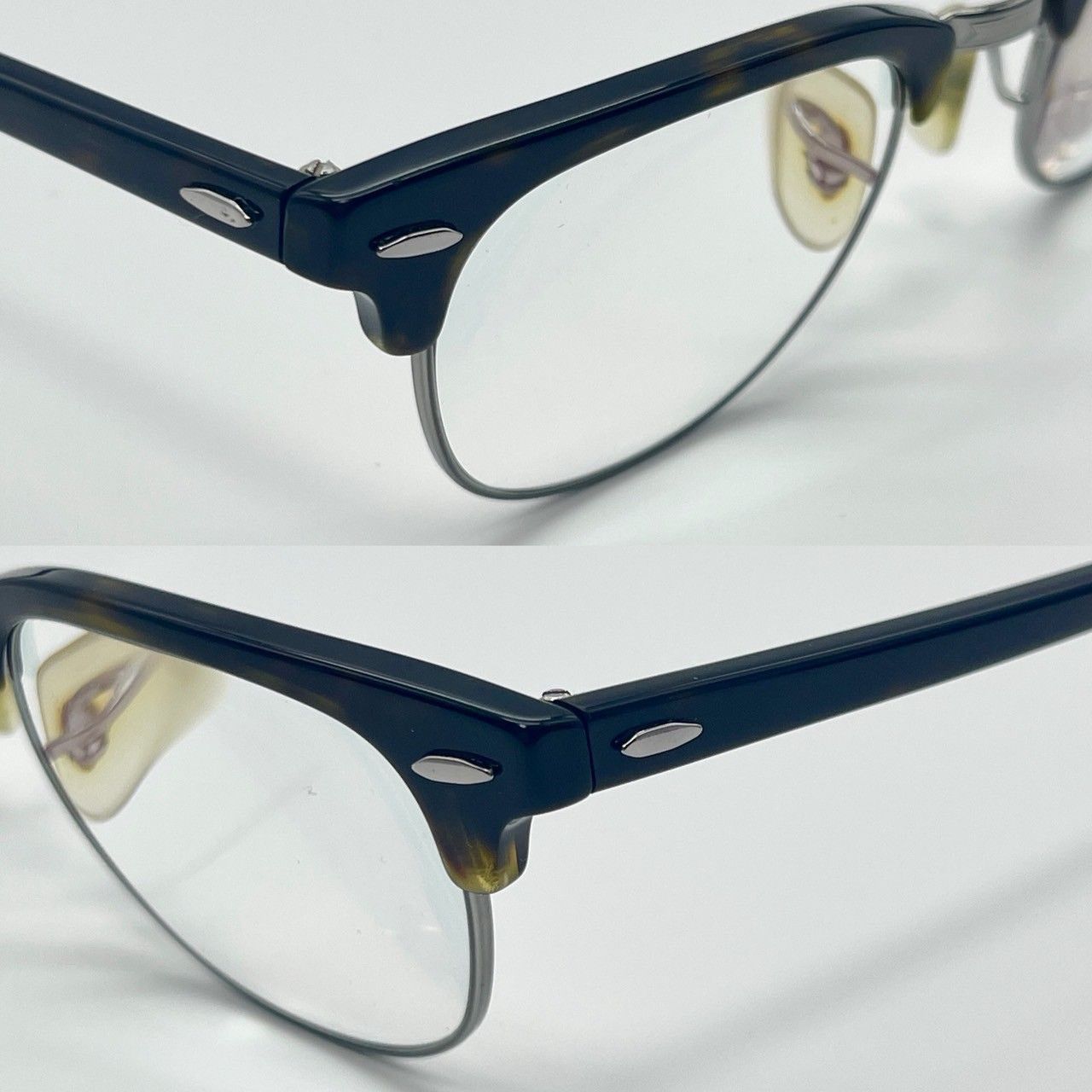 レイバン 眼鏡 メガネ メタル ブラック ブラウン シルバー 美品 70808  