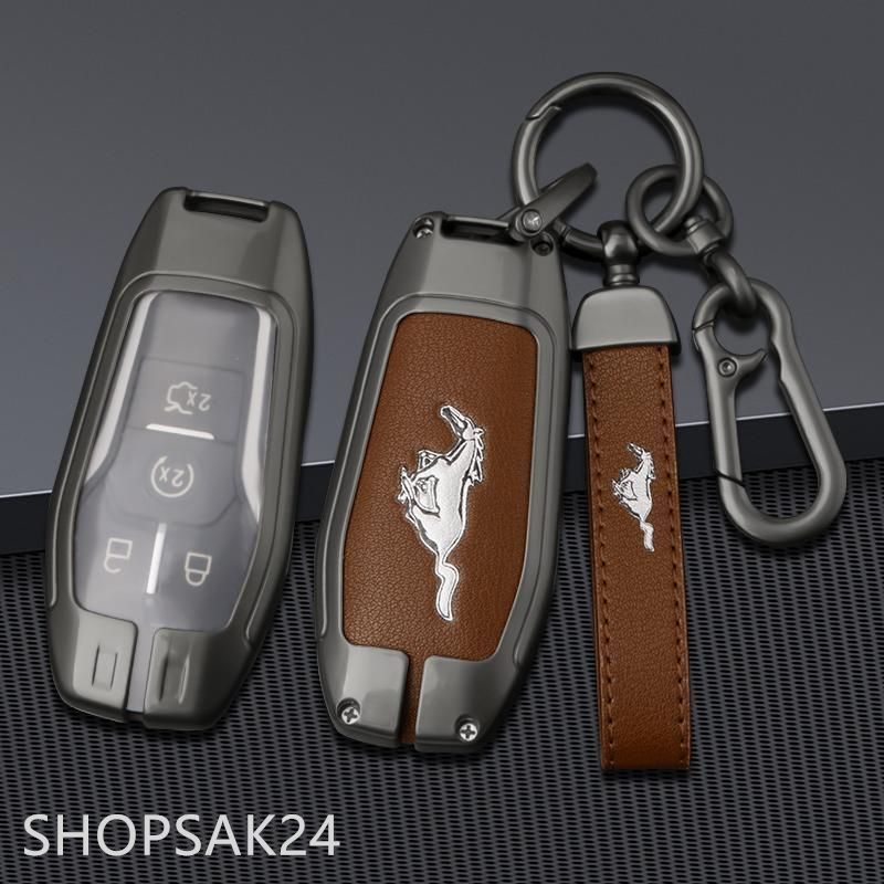 ◆フォード?マスタング◆深錆色|ブラウン◆スマート キーケース 車 キーカバー キーホルダー