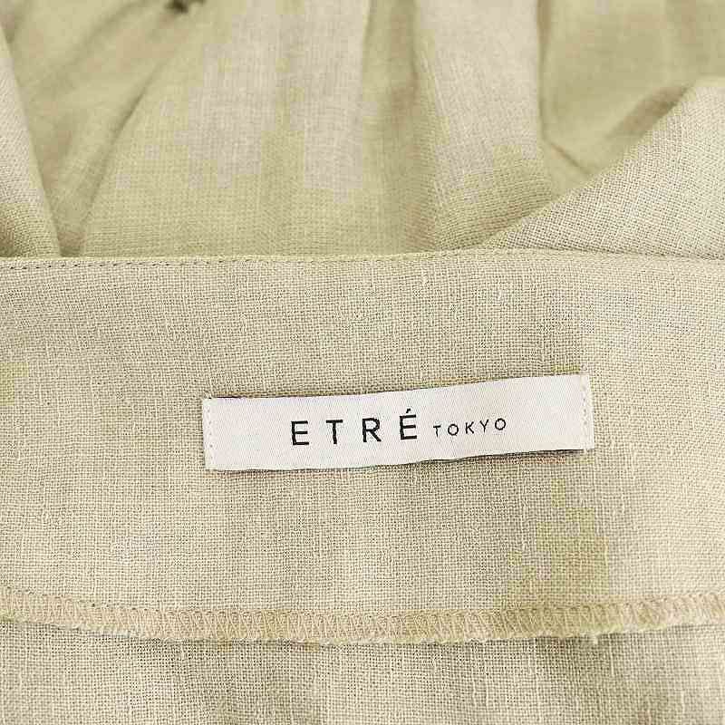 【美品】ETRE TOKYO コンシャススリーブフレアワンピース 麻 ベージュ ETRE TOKYO（エトレトウキョウ）の「コンシャススリーブフレア