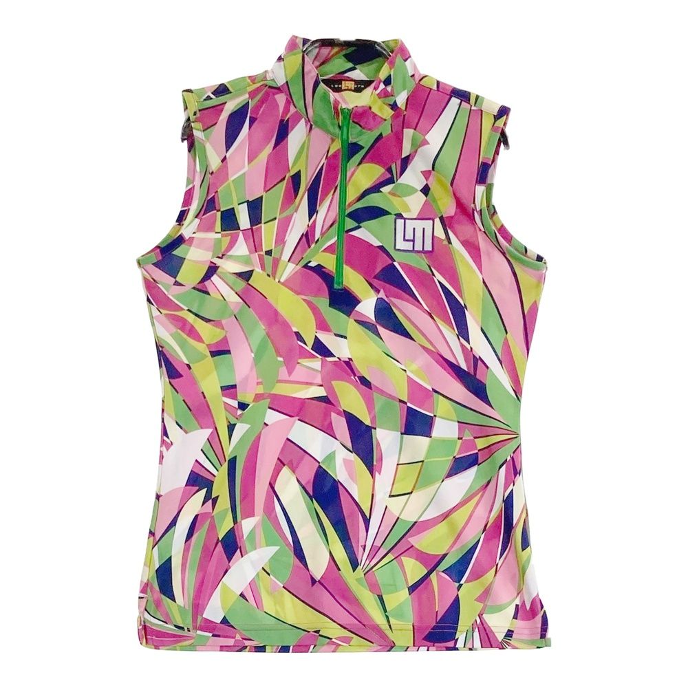 ラウドマウス レディース ゴルフウェア ノースリーブ シャツ 763656 356 トロピカルトゥーカンズ (Tropical Toucans) 2023SS 763-656 (ゆうパケット発送） LOUDMOUTH ラウドマウスゴルフ レディース ノースリーブゴルフウェア