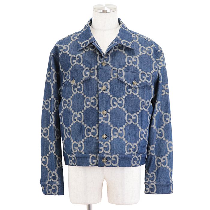 未使用】グッチ 2022年製 パイナップル ジャンボGG ジャガード デニム