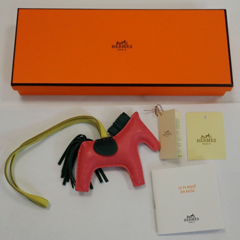 Th991661 エルメス チャーム ロデオPM 馬 刻印無し 本革 ピンク