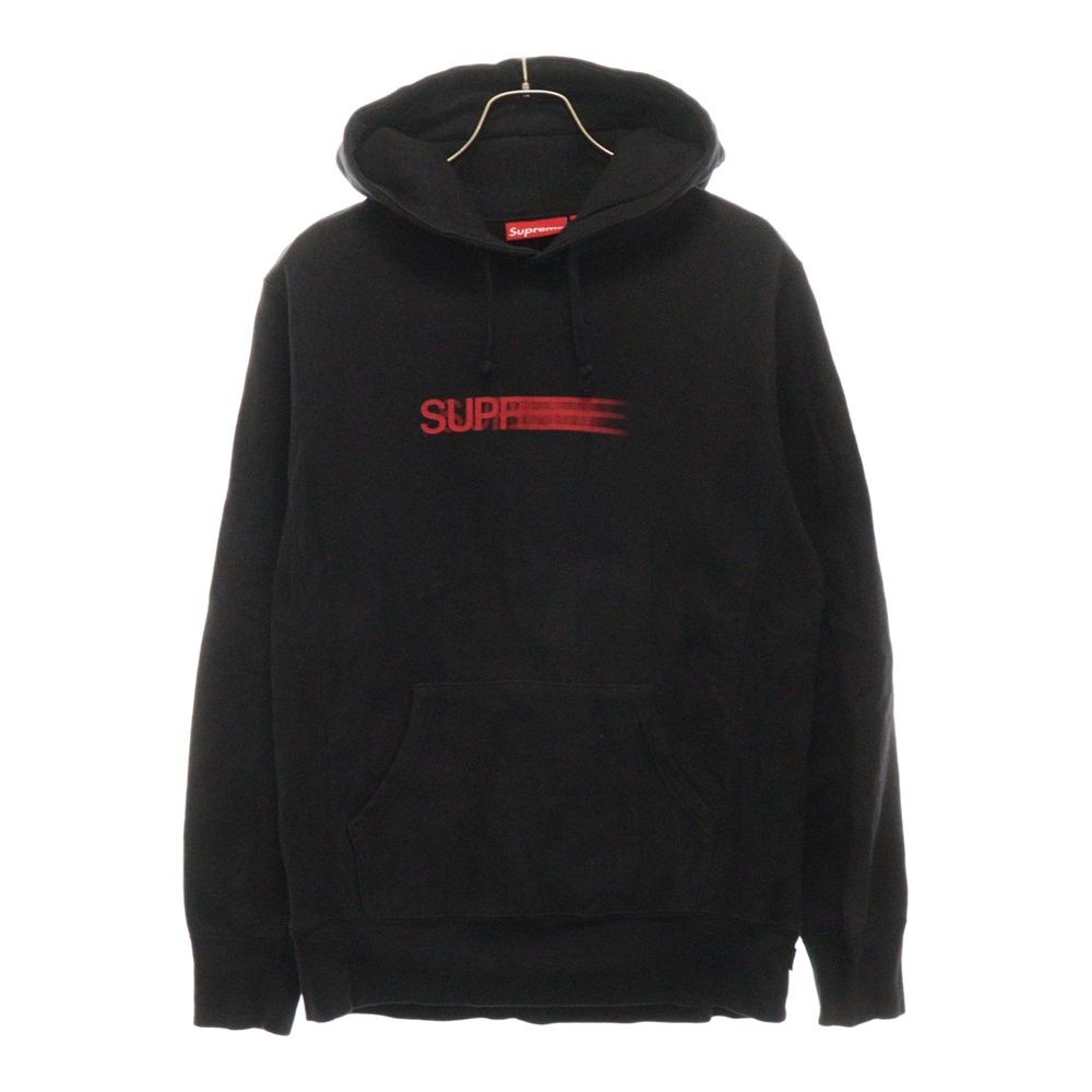 SUPREME (シュプリーム) 10SS Motion Logo Hooded Sweatshirt ライトオン モーションロゴプリント フーディープルオーバーパーカー ブラック