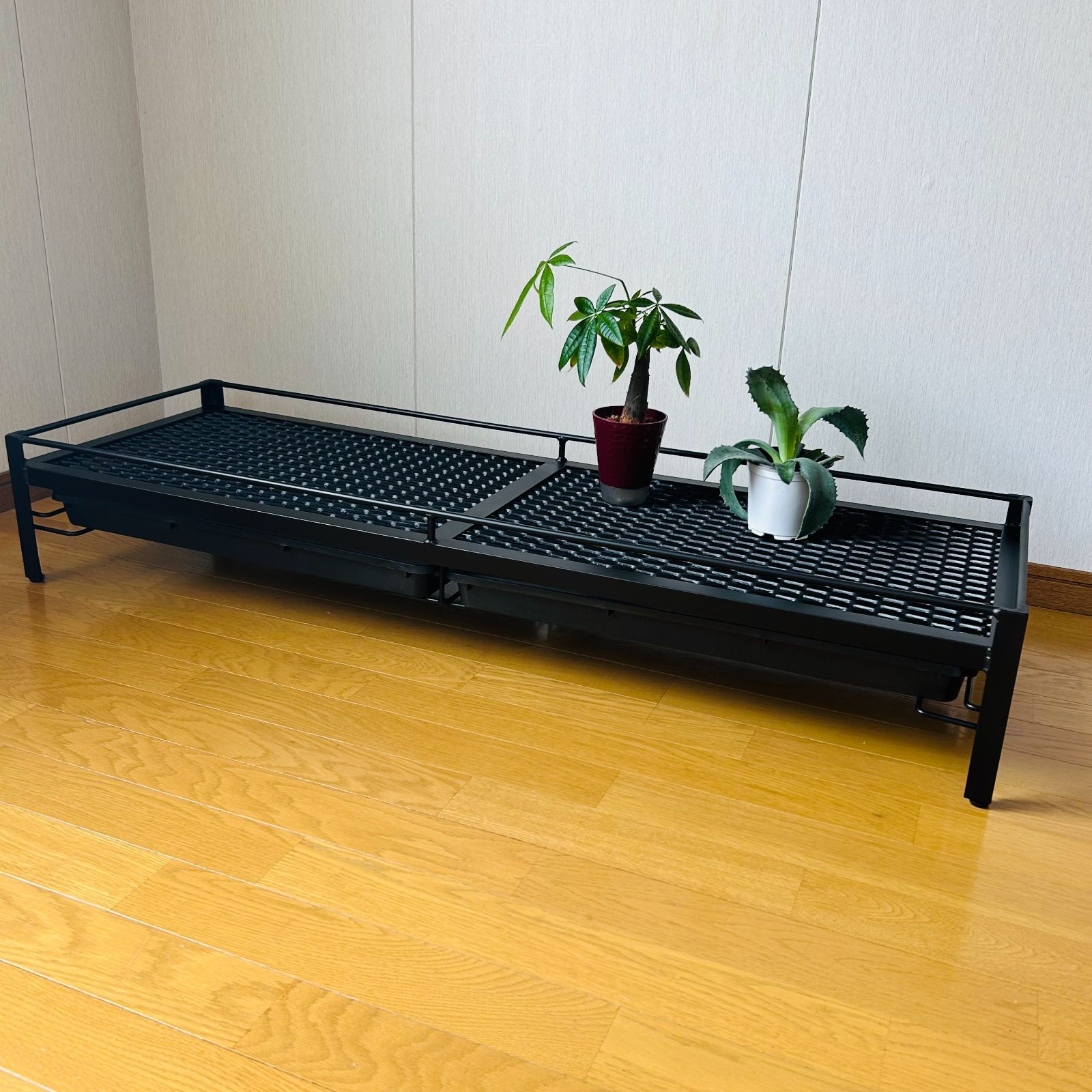 メッシュラック プランター　124cm x 41cm ダブル受け皿仕様 メッシュラック プランター 124cm x 41cm ダブル受け皿仕様