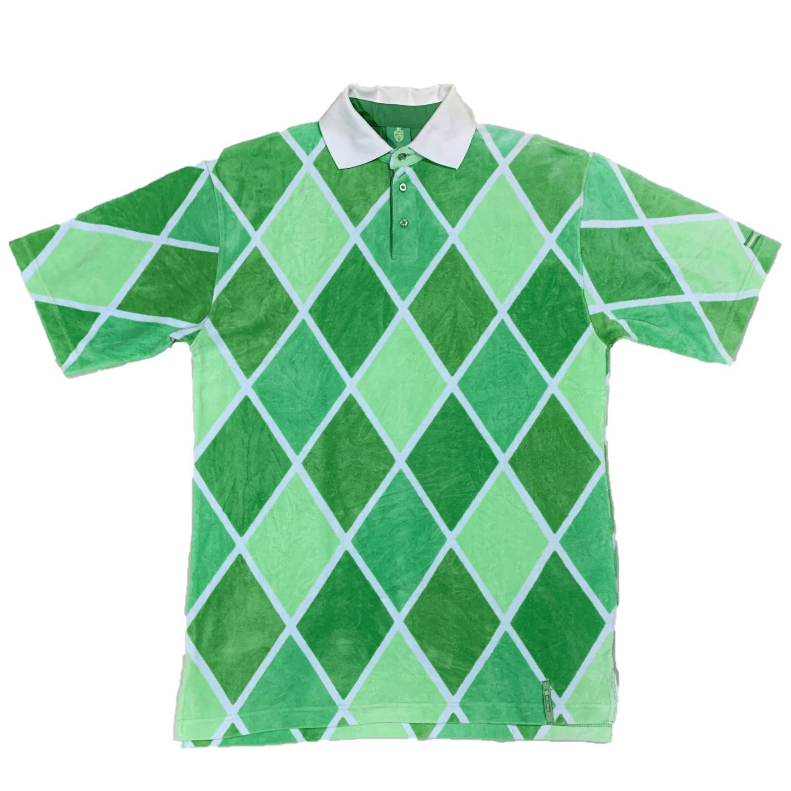 激安限定バーフォックス ダイヤ柄 S/S 半袖 ポロシャツ グリーン XL ポロシャツ