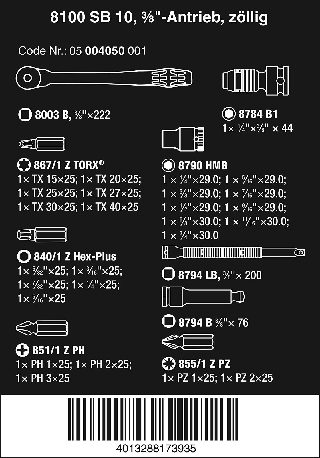 在庫処分Weraヴェラ 8100SB10 サイクロップラチェット「メタル」セット