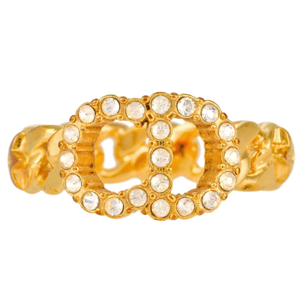 る*か様 Dior 金色メタルリング クリスタルストーン　10号 る*か様 Dior 金色メタルリング クリスタルストーン 10号