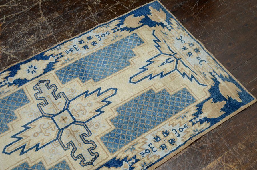 蔵A4876k 古い緞通 段通 敷物 絨毯 木綿 堺赤穂鍋島 USTAUSTRALIA_COM_AU