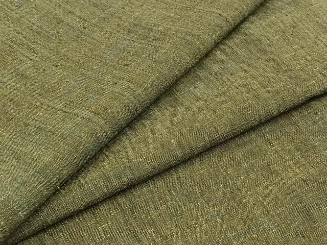 平和屋着物▽男性 紬 単衣 根岸色 正絹 AABB6223jh