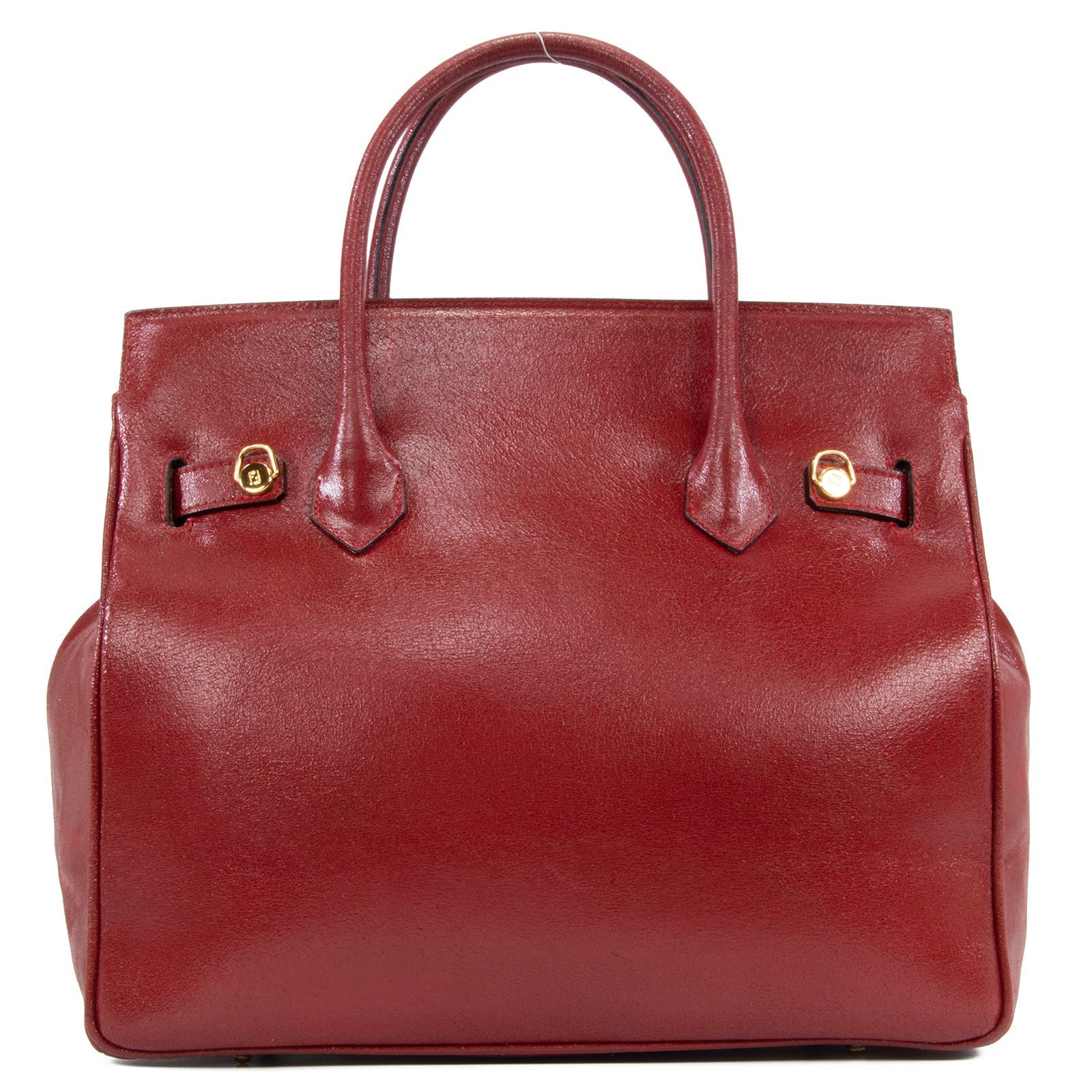 本物 オールドフェンディ ハンドバッグ レディース 赤 レッド FFロゴ