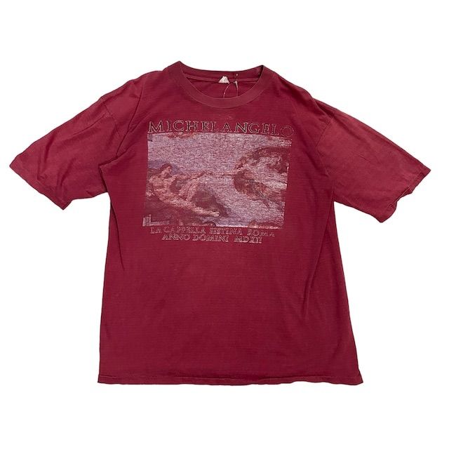 90s Michelangelo Creation of Adam La Cappella Sistina Roma Anno Domini  Mdxii ミケランジェロ アダムの創造 システィーナ礼拝堂 主の年に プリント Tシャツ - メルカリ