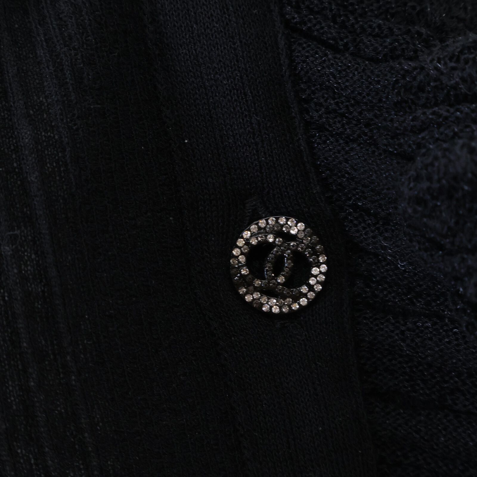 CHANEL シャネル ﾌﾞﾗｯｸ ｺｺﾎﾞﾀﾝ ｺｯﾄﾝ×ﾅｲﾛﾝ ﾆｯﾄ P63074 34 - メルカリ 