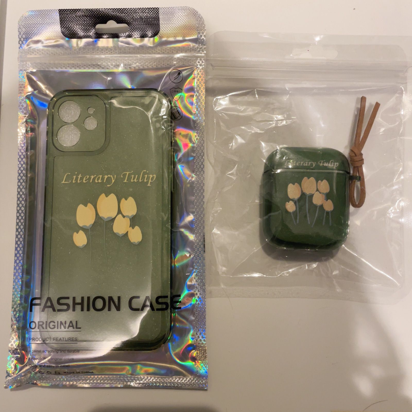 AirPods 1&2 iPhone12ケース 2点セット チューリップ柄 - メルカリ