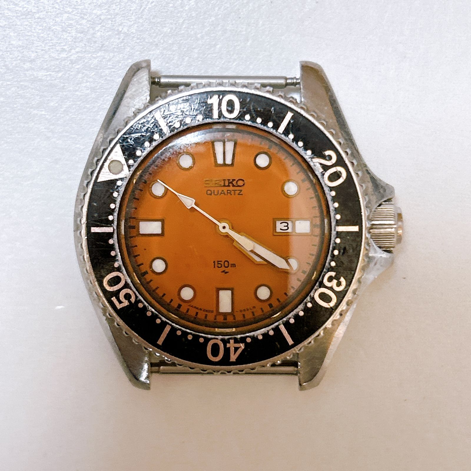 SEIKO セイコー 2625-0010 150m ダイバーズウォッチ クォーツ 腕時計 オレンジ文字盤 不動品 管理番号KKVHARA24