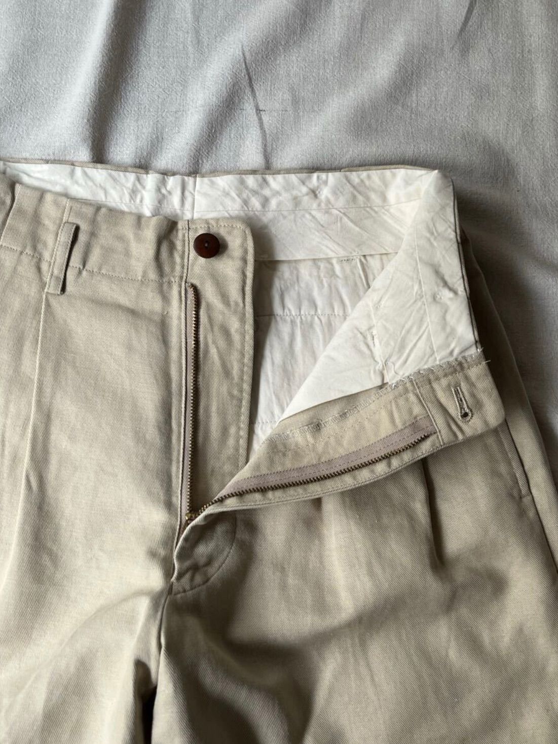 80 s 90 dezert チノパン XS コットン ベージュ ツータック パンツ COMME des GARCONS P 4-09032-8429 ナイロンジャケット チノパン 