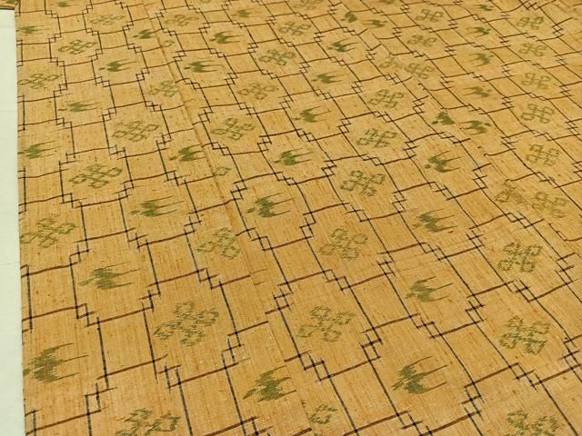 平和屋着物▽上質な紬 単衣 琉球絣 正絹 逸品 AABB8022jh