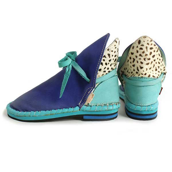 ハラコ×レザー モカシンブーツ