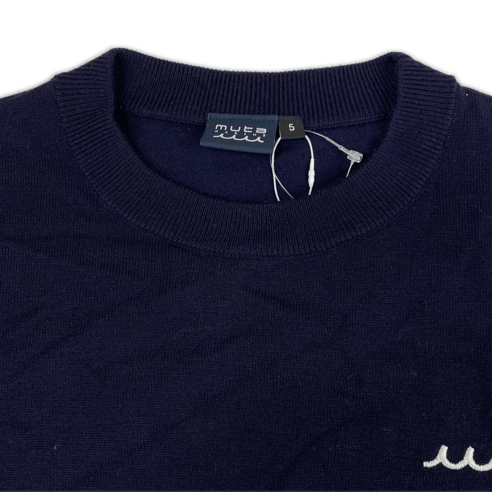 メンズ ムータマリン muta MARINE セーター 5 M 紺 クルーネック アーガイル ウール混 長袖 USTAUSTRALIA_COM_AU