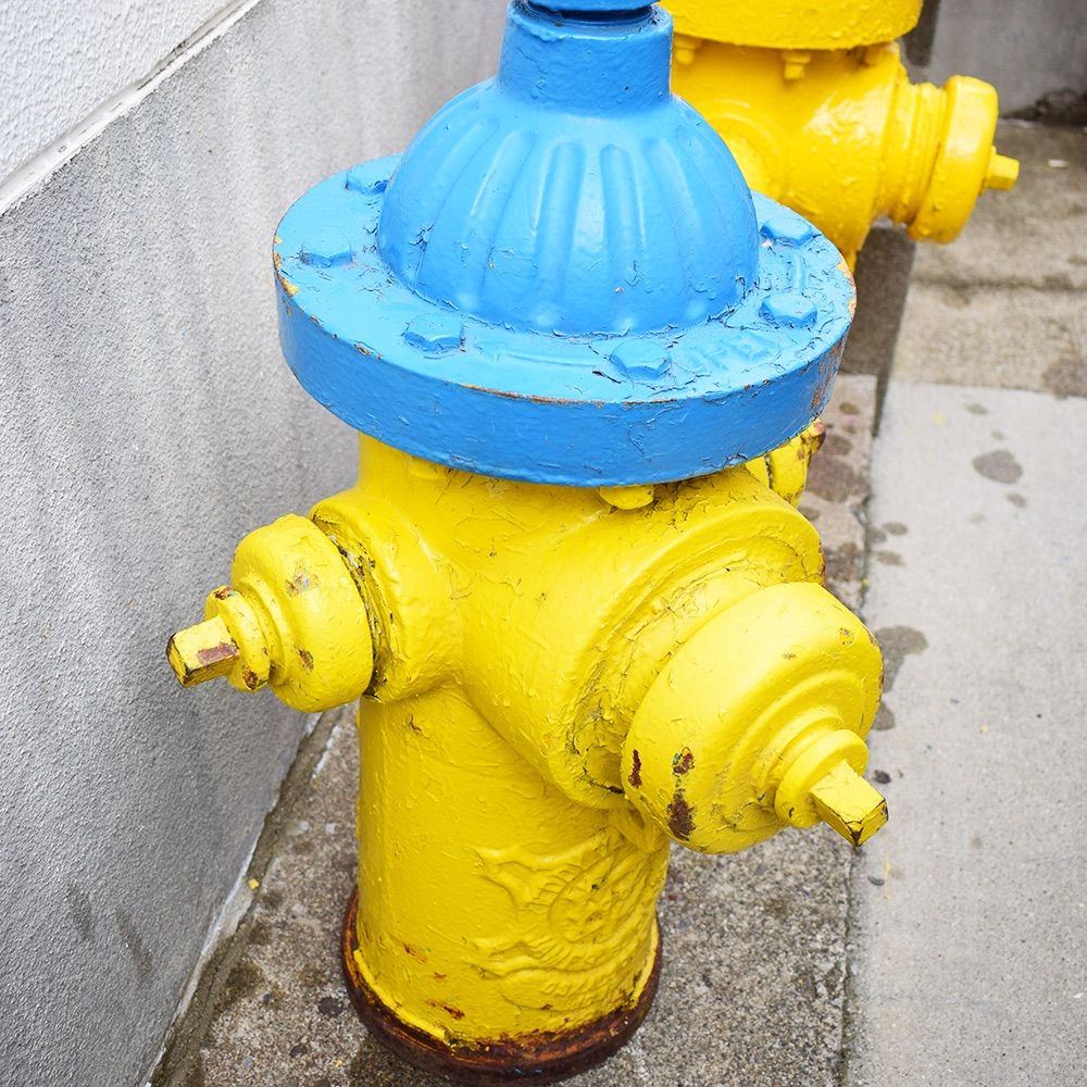 消火栓 VINTAGE 80 s FIRE HYDRANT 25 10 4 ブルー＆イエロー ヴィンテージ 世田谷ベース ガレージ インテリア アメリカン雑貨 アメ雑