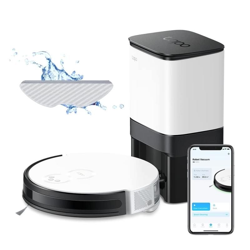 TP-Link ロボット掃除機 wifi 対応 Tapo アプリ 対応 水拭き 2000PA 対応 マッピング 自動ゴミ収集機 メーカー１年 Tapo RV10 Plus ホワイト