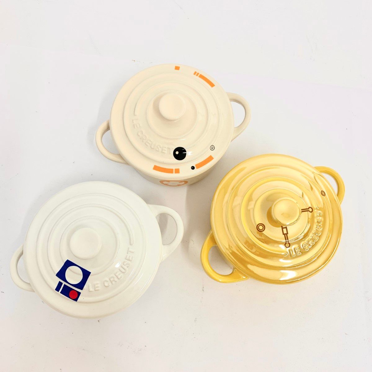 美品 LE CREUSET ルクルーゼ ミニココット 3客セット 箱付 ホワイト