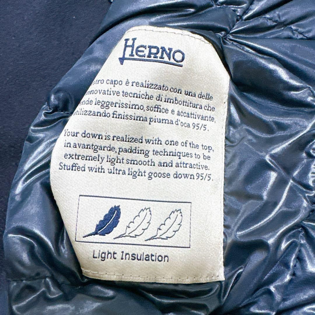 正規品 美品 HERNO ヘルノ ウール切り替えダウンコート 異素材 ネイビー - メルカリ