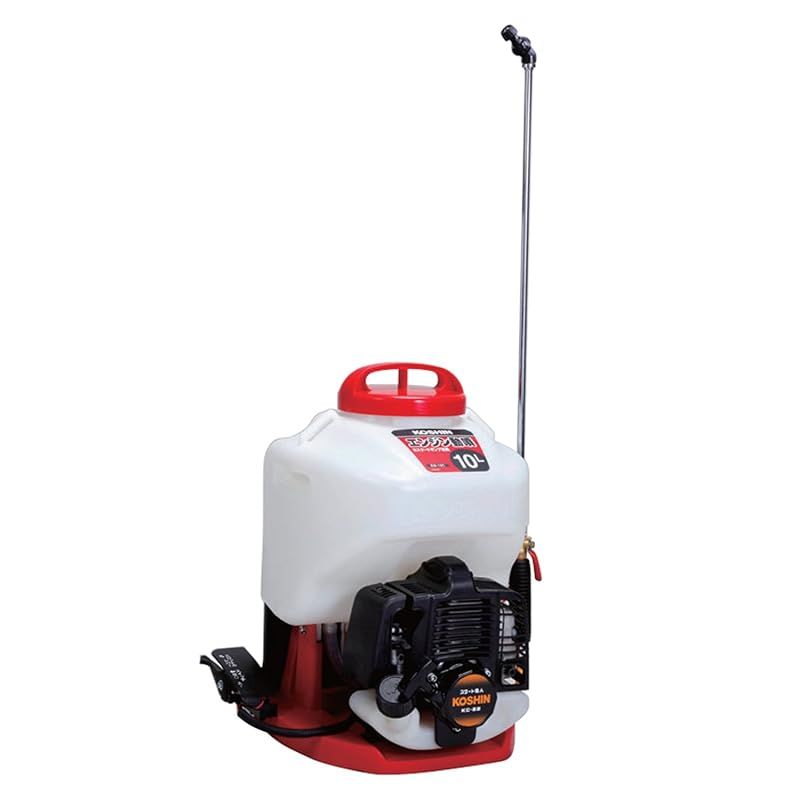 工進 KOSHIN 背負い式 エンジン 動噴 タンク 10L ES-10C 2サイクル 混合 リコイル スタート カスケード ポンプ 消毒 防除 除草 縦型2頭口噴口 泡状除草噴口 1