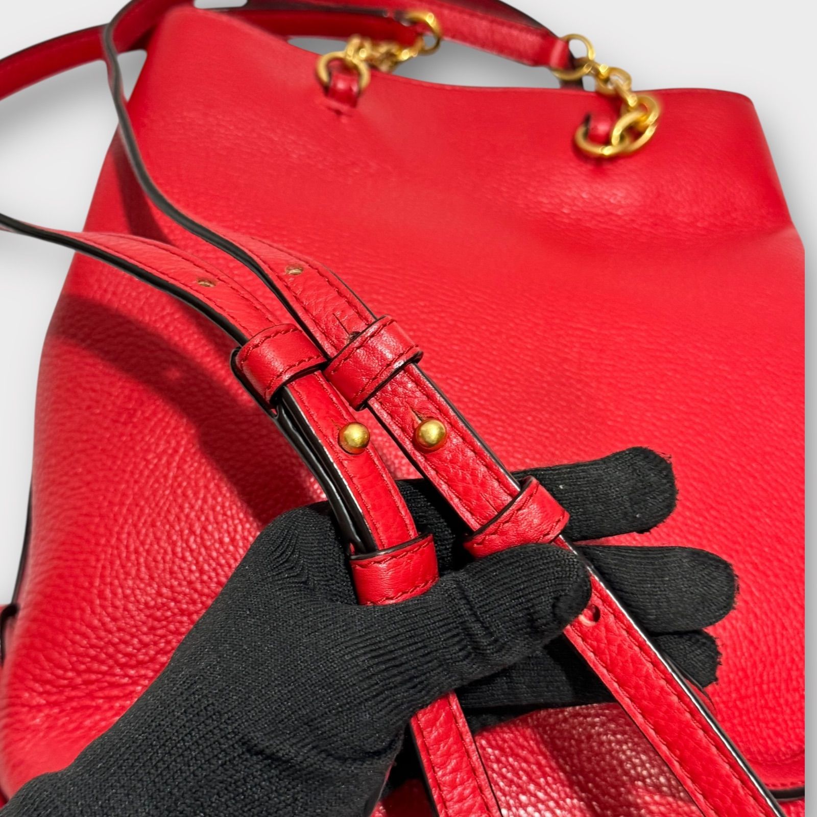 超美品！TORY BURCH トリーバーチ レザー リュック バックパック 赤系