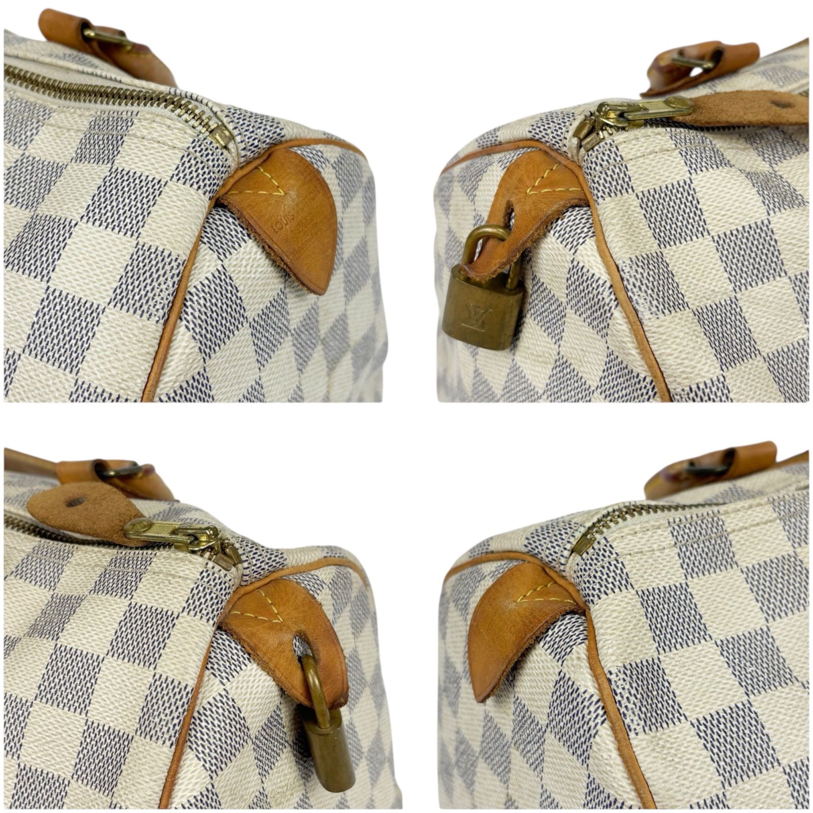LOUIS VUITTON ルイヴィトン ダミエ アズール レザー スピーディ