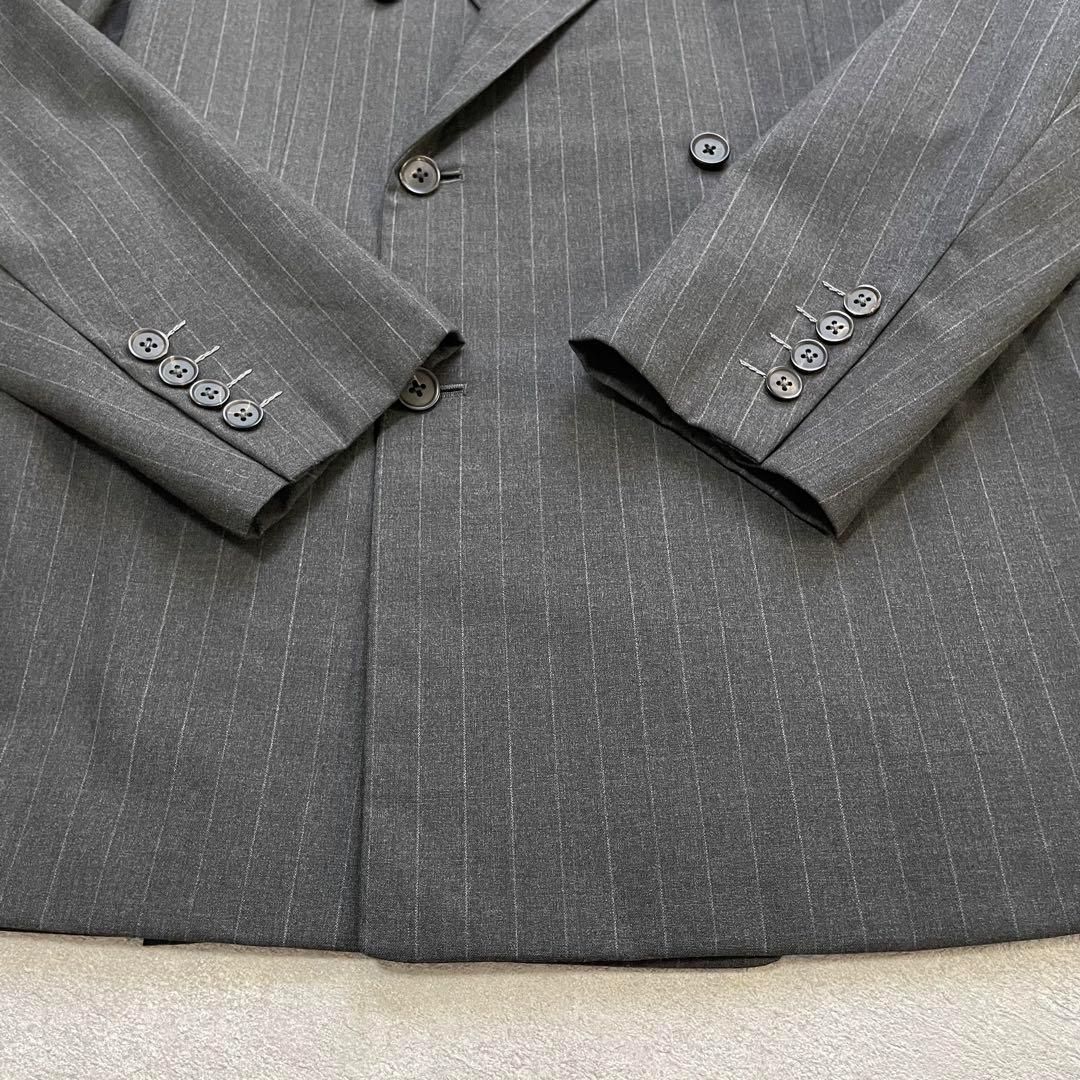 90s ヴィンテージ セットアップ ダブルスーツ グレー ストライプ 極上